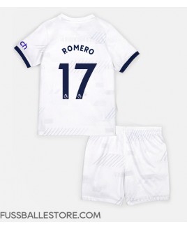 Günstige Tottenham Hotspur Cristian Romero #17 Heimtrikotsatz Kinder 2023-24 Kurzarm (+ Kurze Hosen)